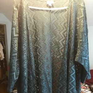 Teal blue Lace LuLaRoe Duster
